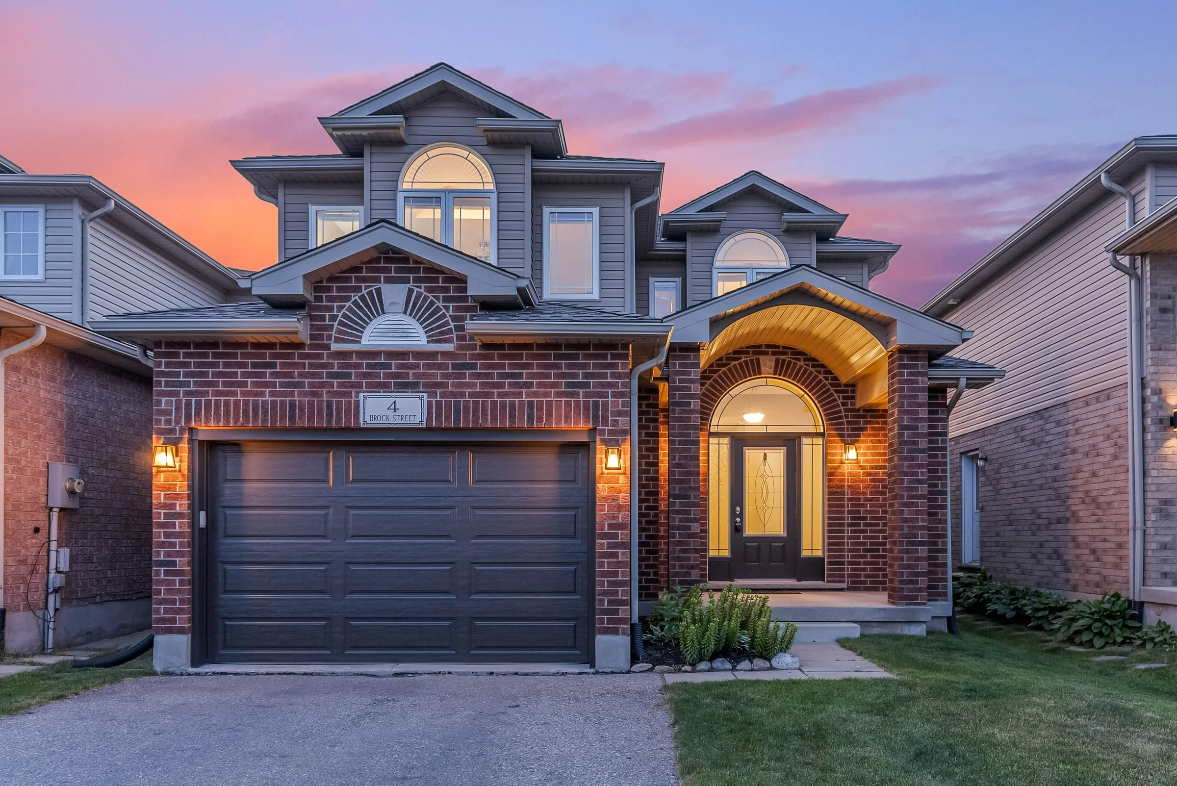 Twilight real estate exterior at dusk