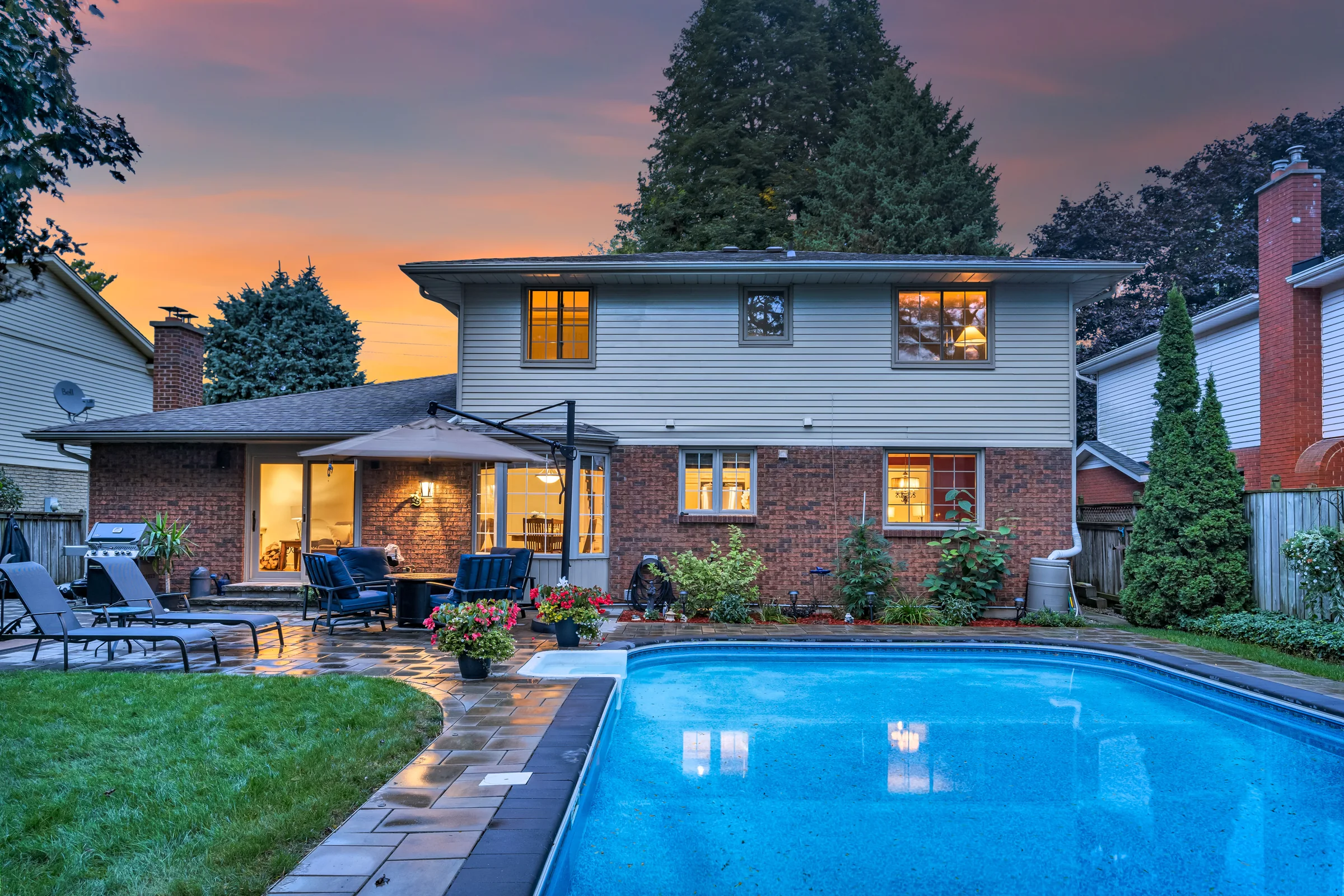 Backyard pool and patio